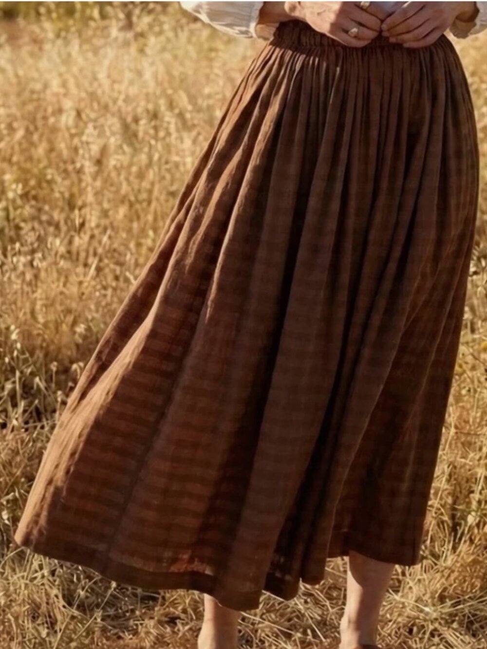 World of Crow Classic Crow Pull-on Skirt in Antique Brown Size 1X